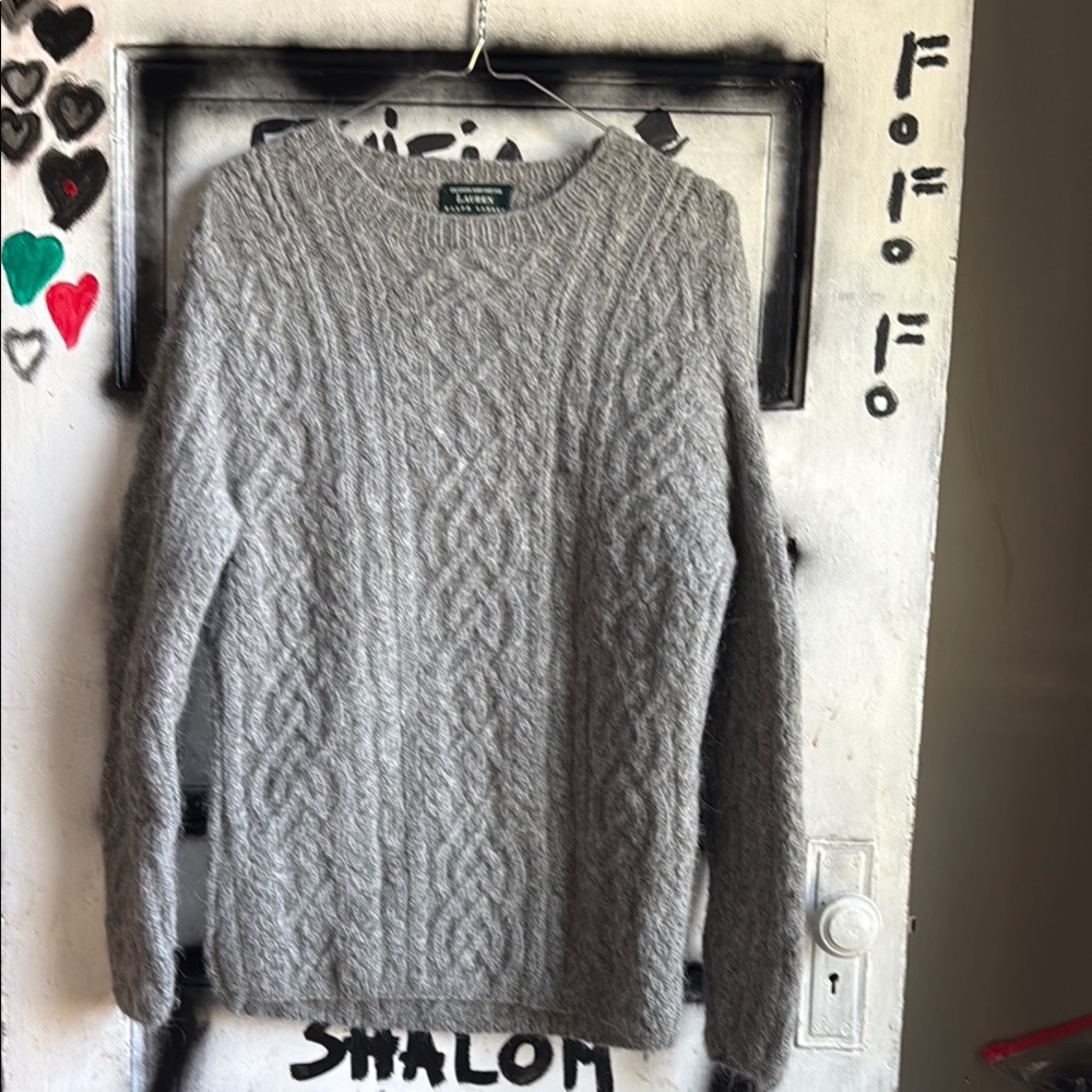 Gray Cable Knit Sweater